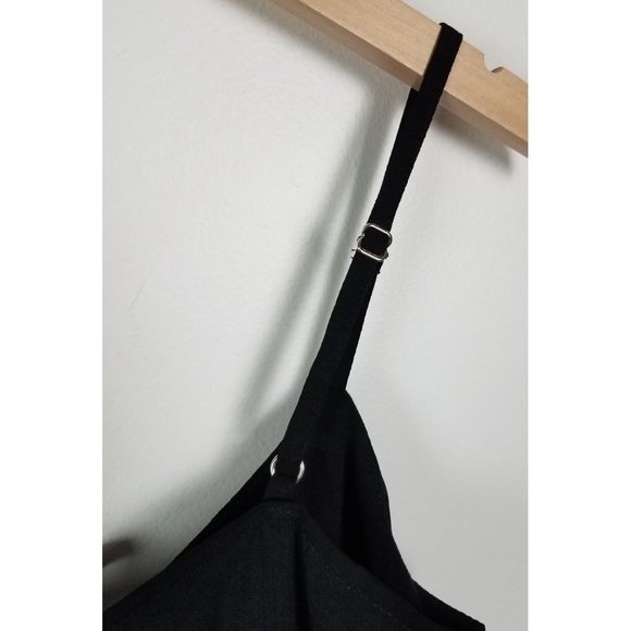 ASOS Design Maternity Women's Sz. 4 Black Adjustable Strap Wide Leg Jumpsuit - Picture 8 of 10